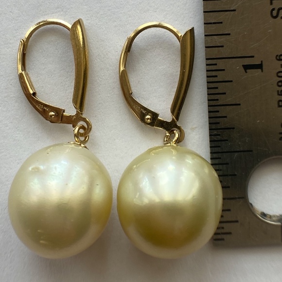 13mm REAL Golden South Sea Pearl 14K Gold Filled - Picture 3 of 9